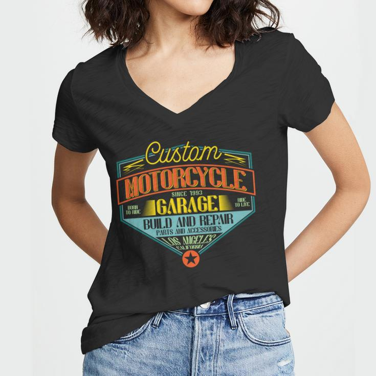 Motorcycle Garage Build And Repair Women V-Neck T-Shirt