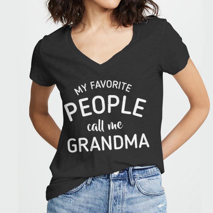 My Favorite People Call Me Grandma V2 Women V-Neck T-Shirt