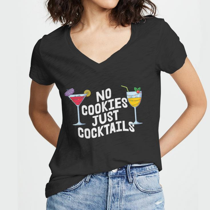 No Cookies Just Cocktails Gift Christmas In July Women V-Neck T-Shirt