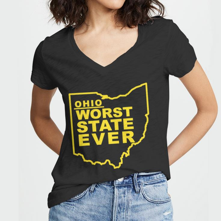 Ohio Worst State Ever Tshirt Women V-Neck T-Shirt