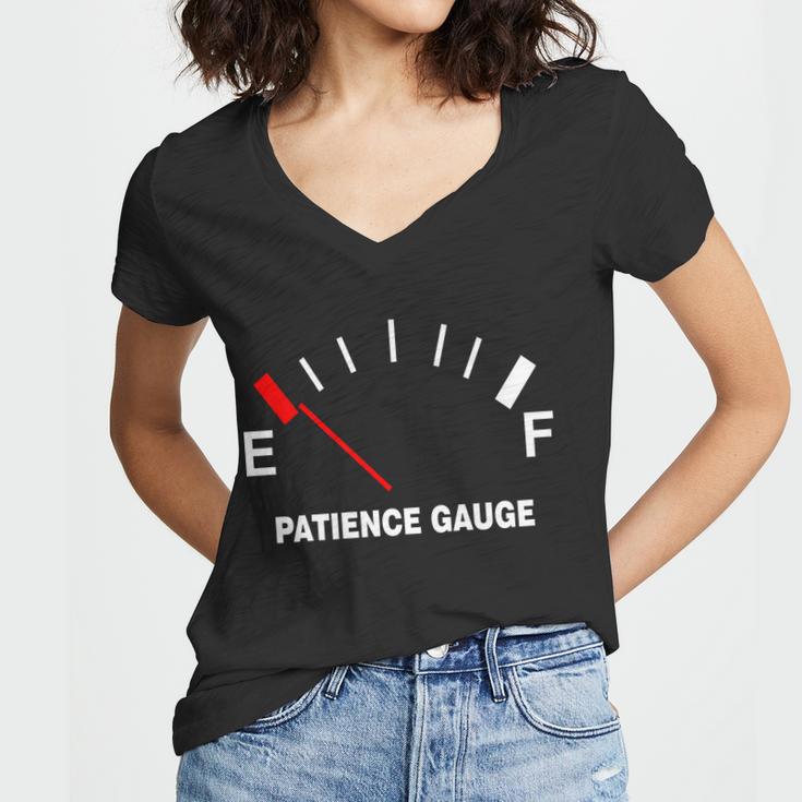 Patience Gauge Nearly Empty Women V-Neck T-Shirt