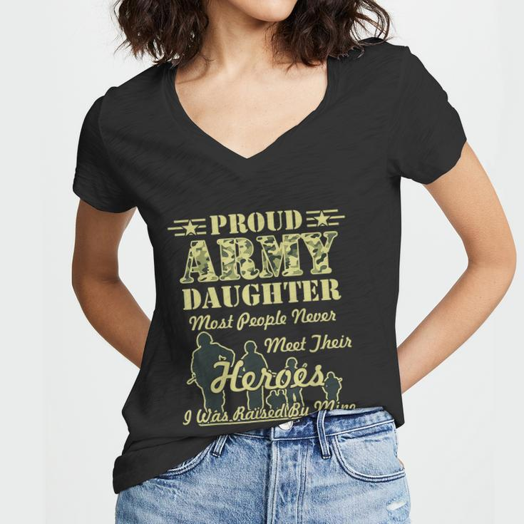 Proud Army Daughter Gift Women V-Neck T-Shirt