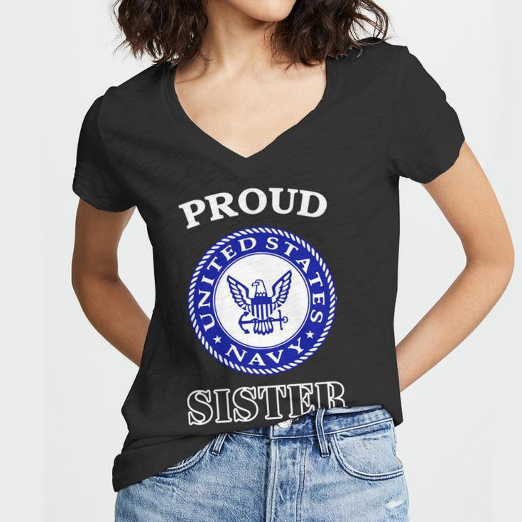 Proud United States Navy Sister Women V-Neck T-Shirt