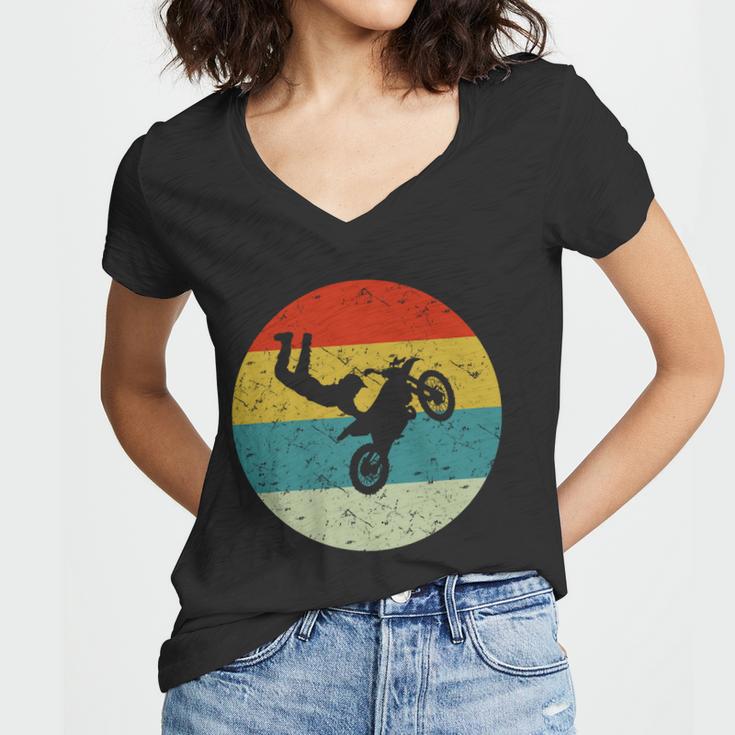 Retro Vintage Motorbike Women V-Neck T-Shirt