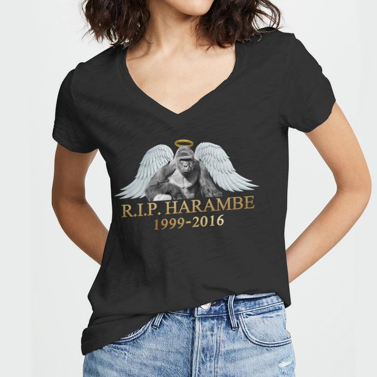 RIP Harambe Our Angel In Heaven Women V-Neck T-Shirt