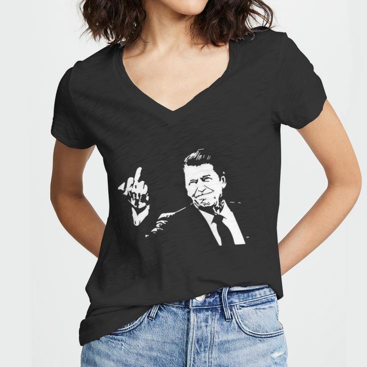 Ronald Reagan Flipping Tshirt Women V-Neck T-Shirt