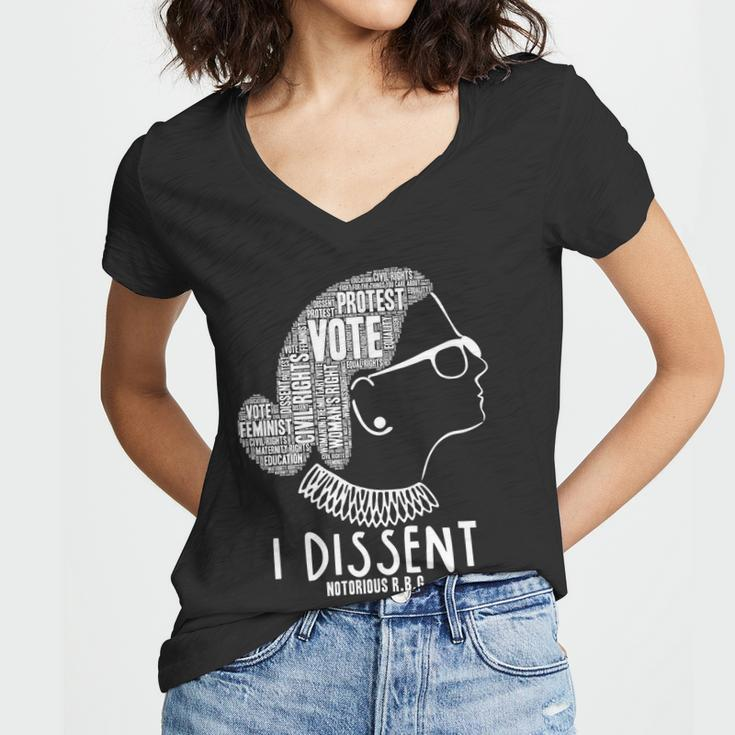 Ruth Bader Ginsburg I Dissent Notorious Rbg Tribute Quotes Tshirt Women V-Neck T-Shirt