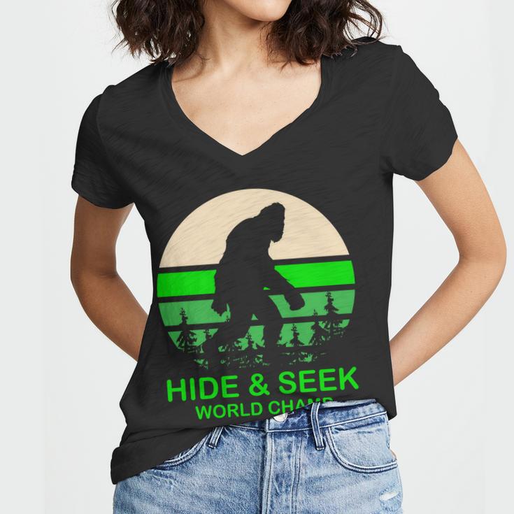 Sasquatch Hide And Seek World Champion V2 Women V-Neck T-Shirt