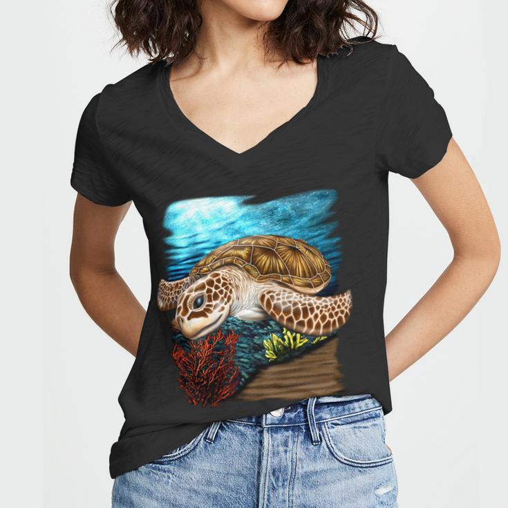 Sea Turtle Ocean V2 Women V-Neck T-Shirt