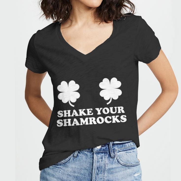 Shake Your Shamrocks St Patricks Day Clover Women V-Neck T-Shirt