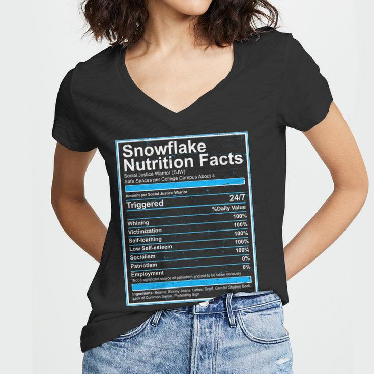 Snowflake Nutrition Facts Women V-Neck T-Shirt