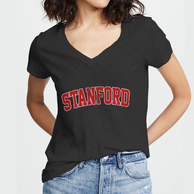 Stanford California Ca Vintage Sports Logo Women V-Neck T-Shirt