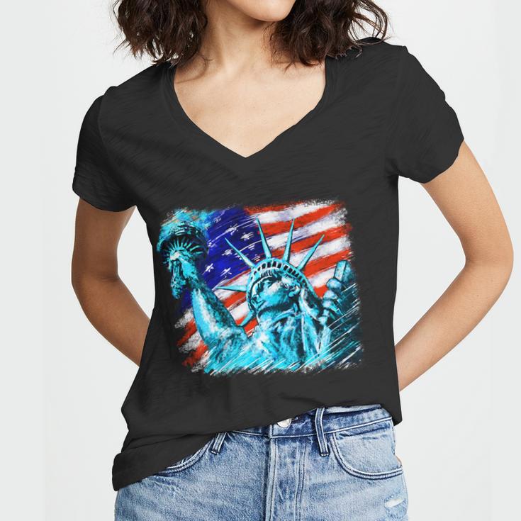 Statue Of Liberty Usa Women V-Neck T-Shirt