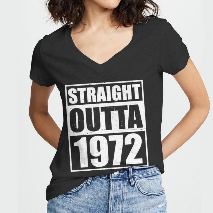 Straight Outta 1972 50Th Birthday Women V-Neck T-Shirt