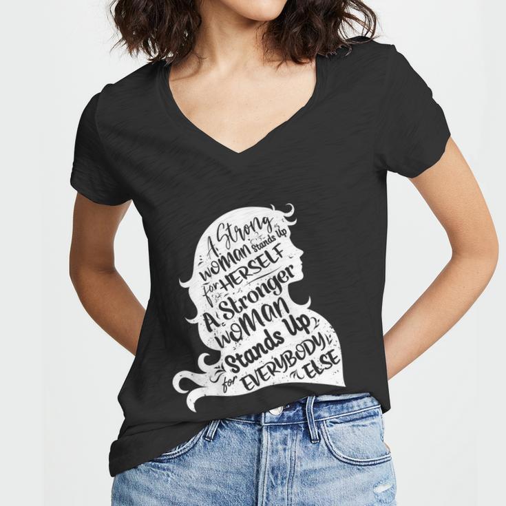 Strong Women Rights Funny Empowering Feminism Gift For Her Gift Women V-Neck T-Shirt