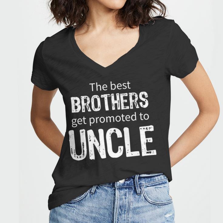 The Best Brothers Get Promoted Uncle Tshirt Women V-Neck T-Shirt