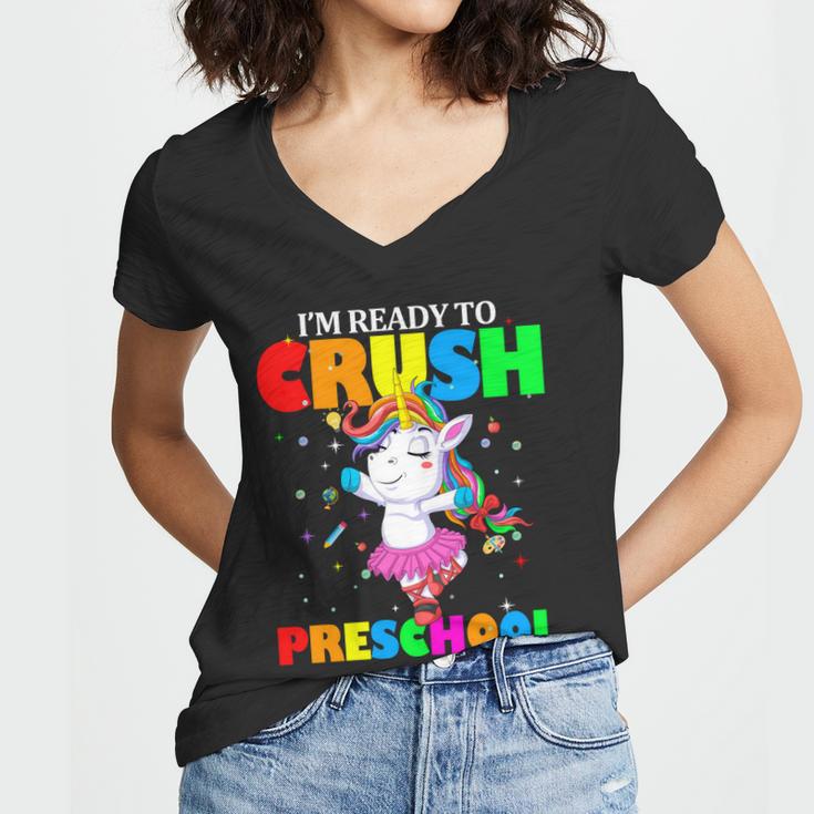 Unicorn Im Ready To Crush Preschool V2 Women V-Neck T-Shirt