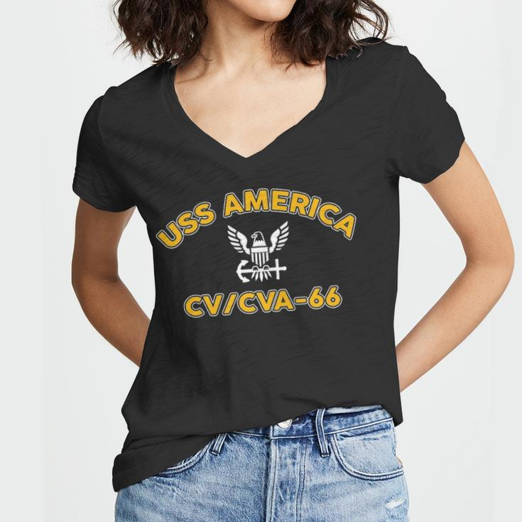 Uss America Cv 66 Cva V2 Women V-Neck T-Shirt
