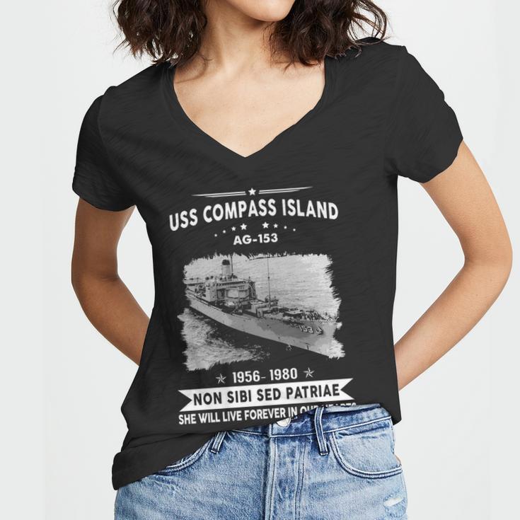 Uss Compass Island Ag Women V-Neck T-Shirt