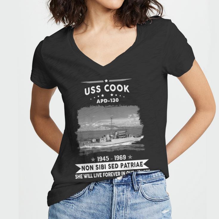 Uss Cook Apd Women V-Neck T-Shirt