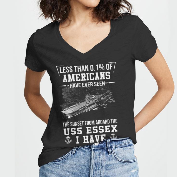 Uss Essex Cv 9 Sunset Women V-Neck T-Shirt