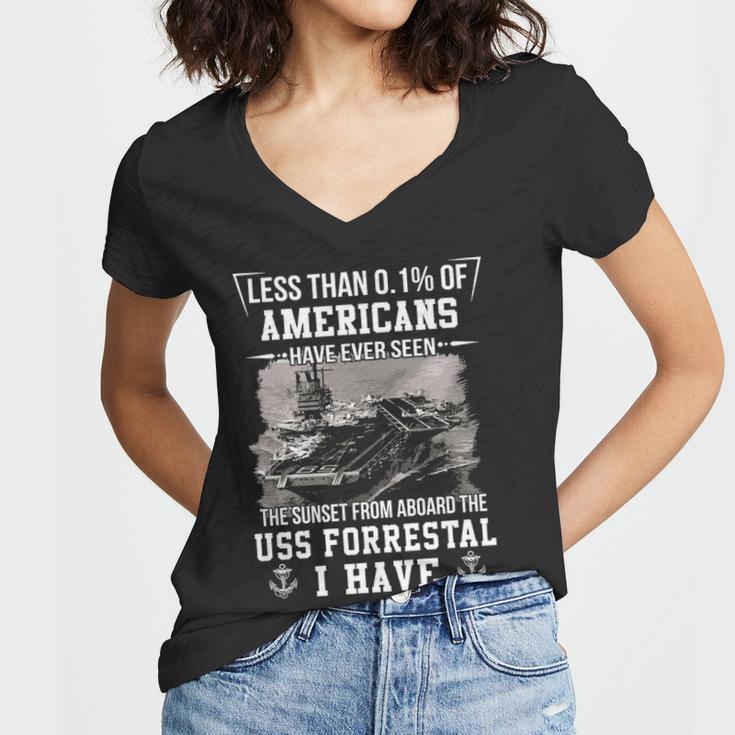 Uss Forrestal Cv 59 Sunset Women V-Neck T-Shirt