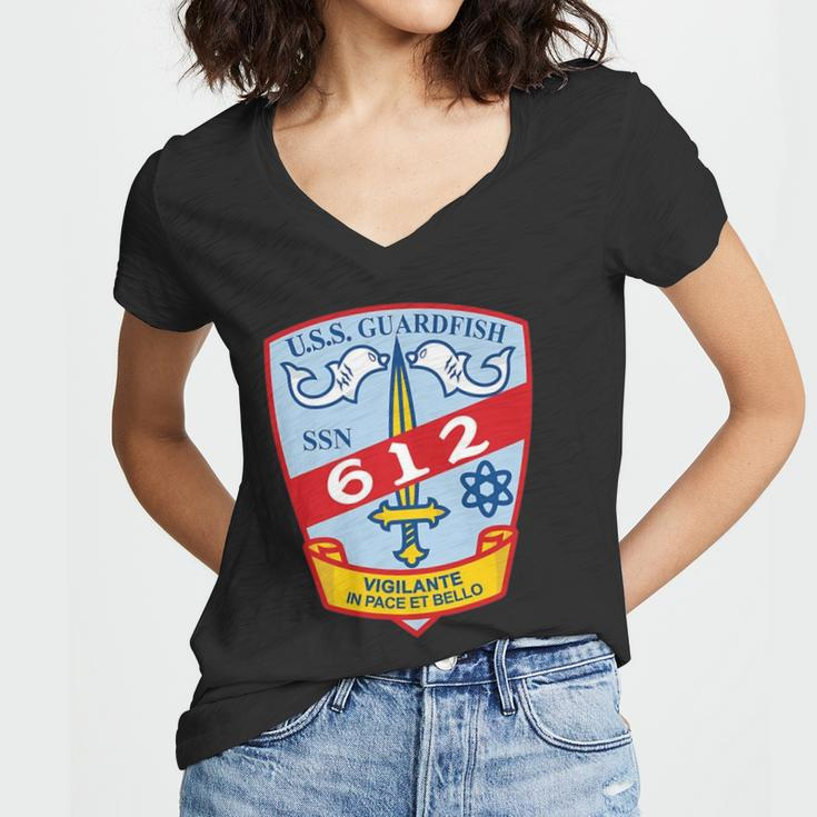 Uss Guardfish Ssn-612 United States Navy Women V-Neck T-Shirt