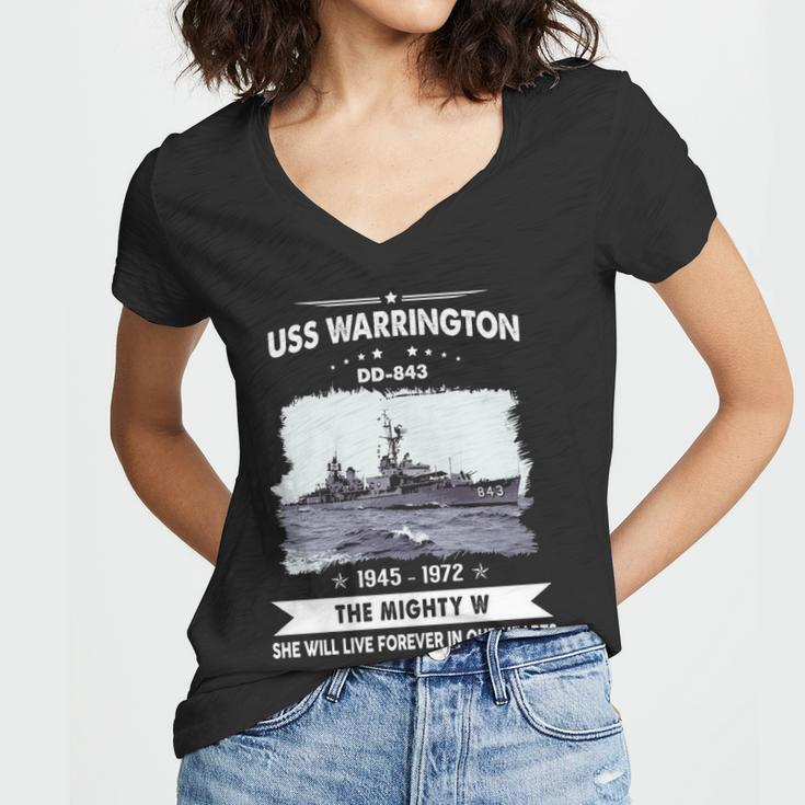 Uss Warrington Dd843 Dd Women V-Neck T-Shirt