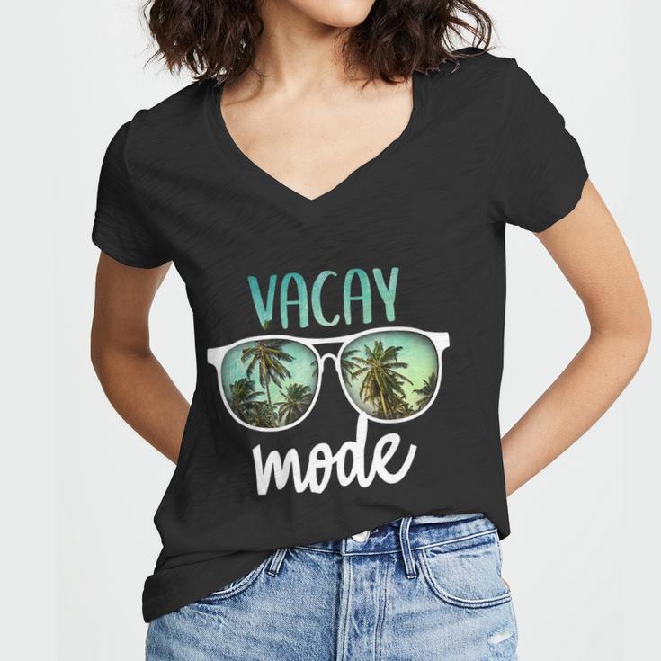 Vacay Mode Cute Vacation Summer Cruise Getaway Women V-Neck T-Shirt