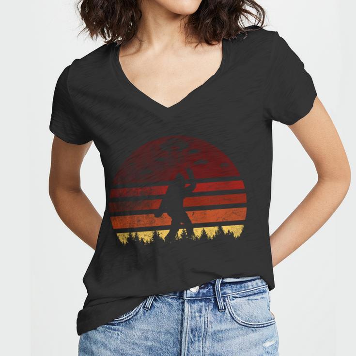 Vintage Bigfoot Ufo Abduction Believe Tshirt Women V-Neck T-Shirt