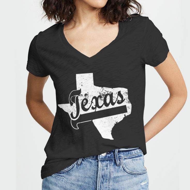 Vintage Texas State Logo Women V-Neck T-Shirt