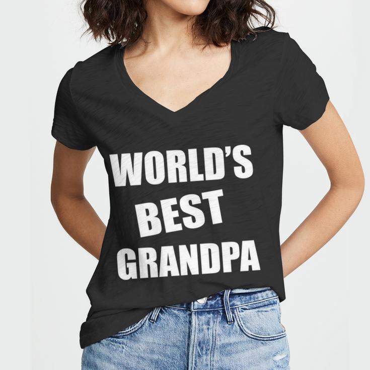 Worlds Best Grandpa Tshirt Women V-Neck T-Shirt