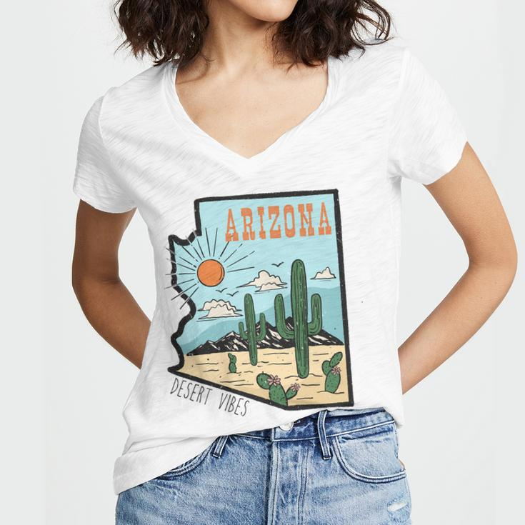 Arizona Desert Vibes Boho Vintage Design Women V-Neck T-Shirt