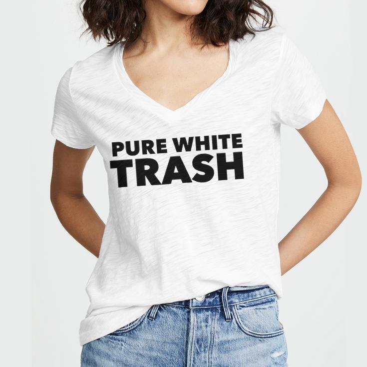 Pure White Trash Funny Redneck Women V-Neck T-Shirt