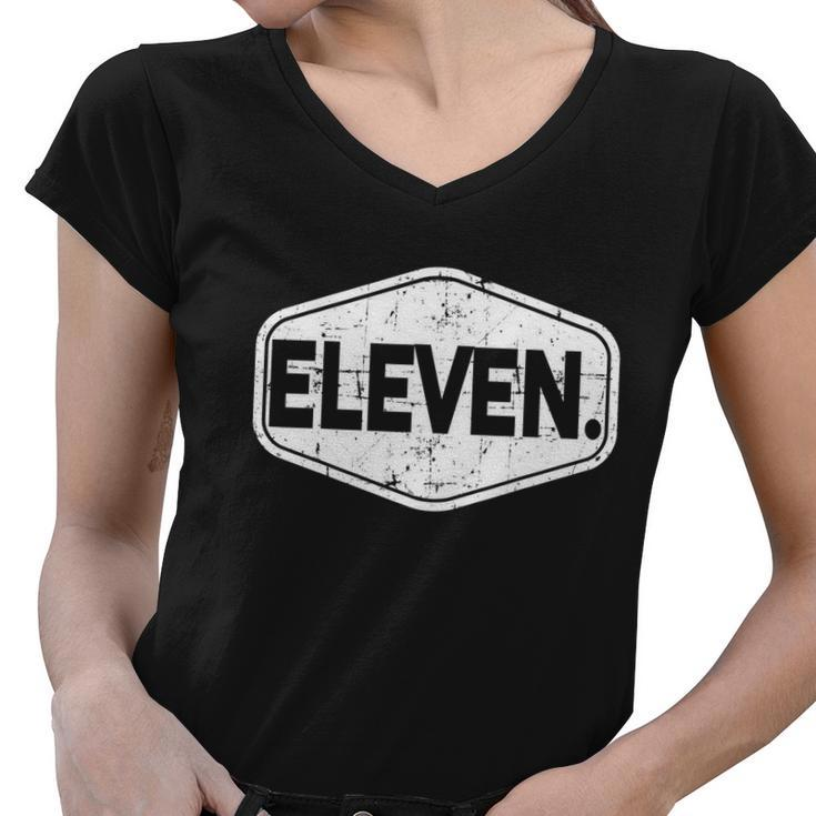 11Th Birthday Of Boy Or Girl 11 Years Old Eleven Women V-Neck T-Shirt