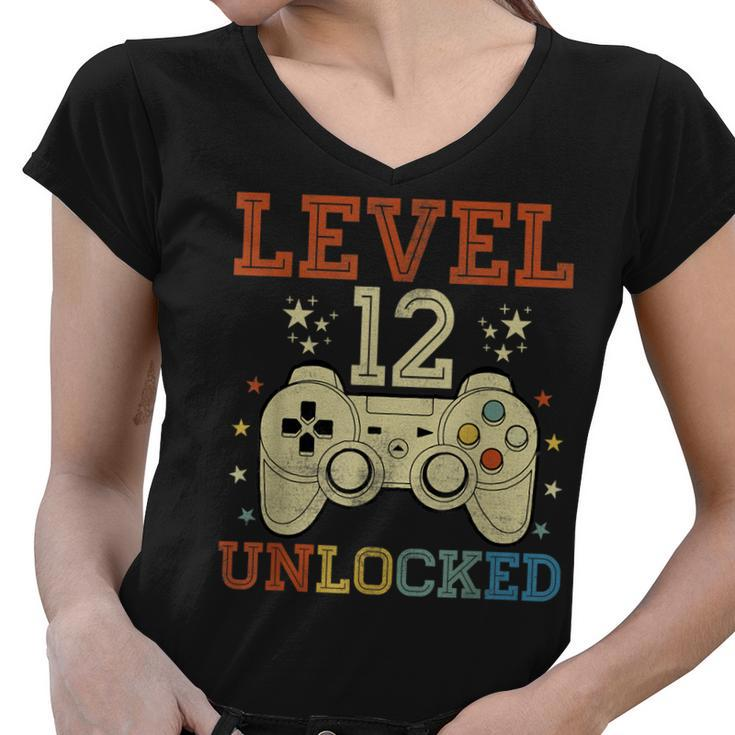 12 Year Old Gifts Level 12 Unlocked 12Th Birthday Video  Women V-Neck T-Shirt