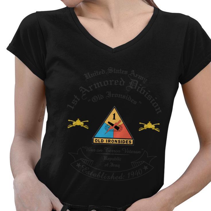 1St Armored Division 1St Armored Division Women V-Neck T-Shirt