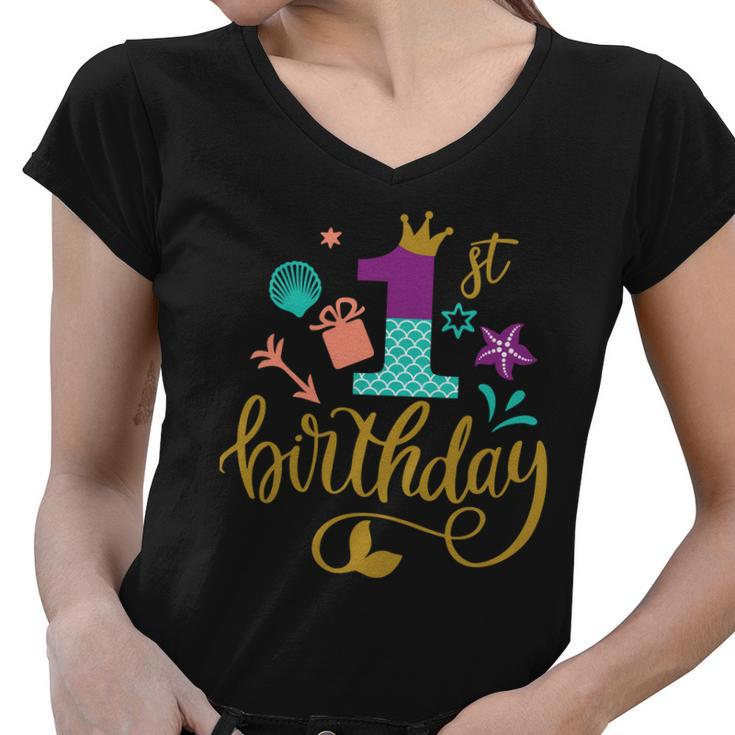 1St Birthday Cute Women V-Neck T-Shirt