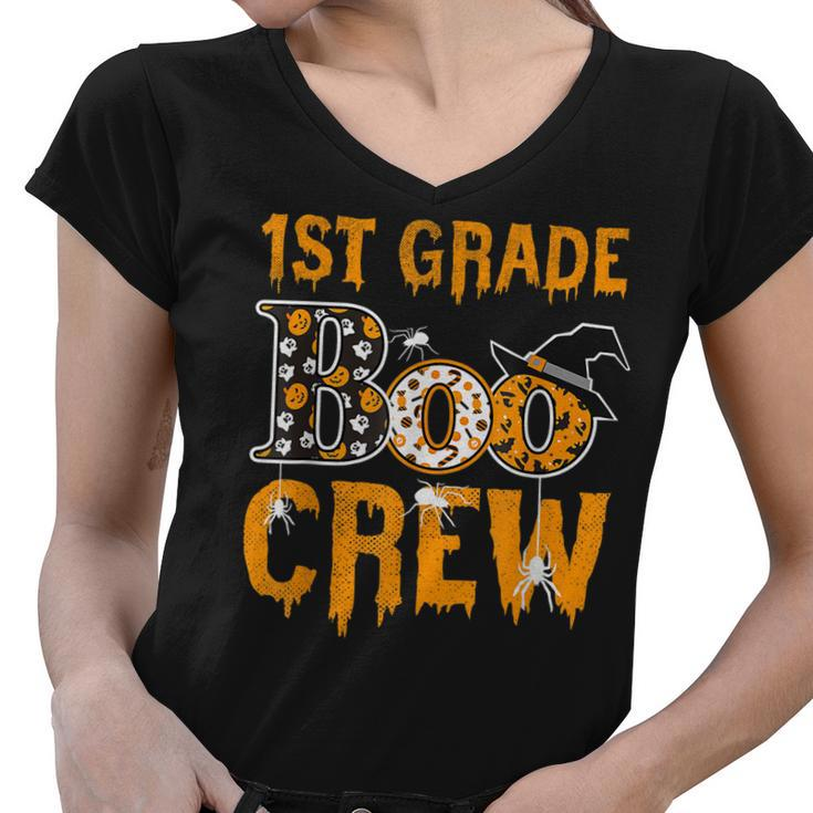 1St Grade Teacher Boo Crew Halloween 1St Grade Teacher  V2 Women V-Neck T-Shirt