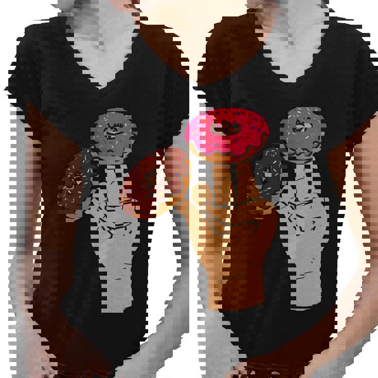 2 In The Pink 1 In The Stink Dirty Humor Donut Women V-Neck T-Shirt