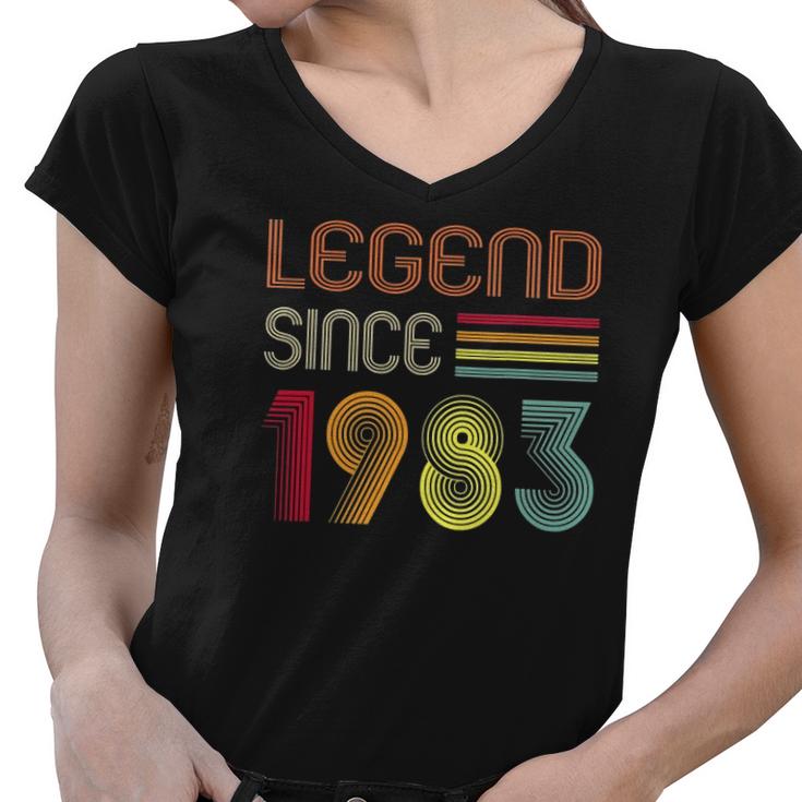 39 Year Old Gifts Legend Since 1983 39Th Birthday Retro Women V-Neck T-Shirt