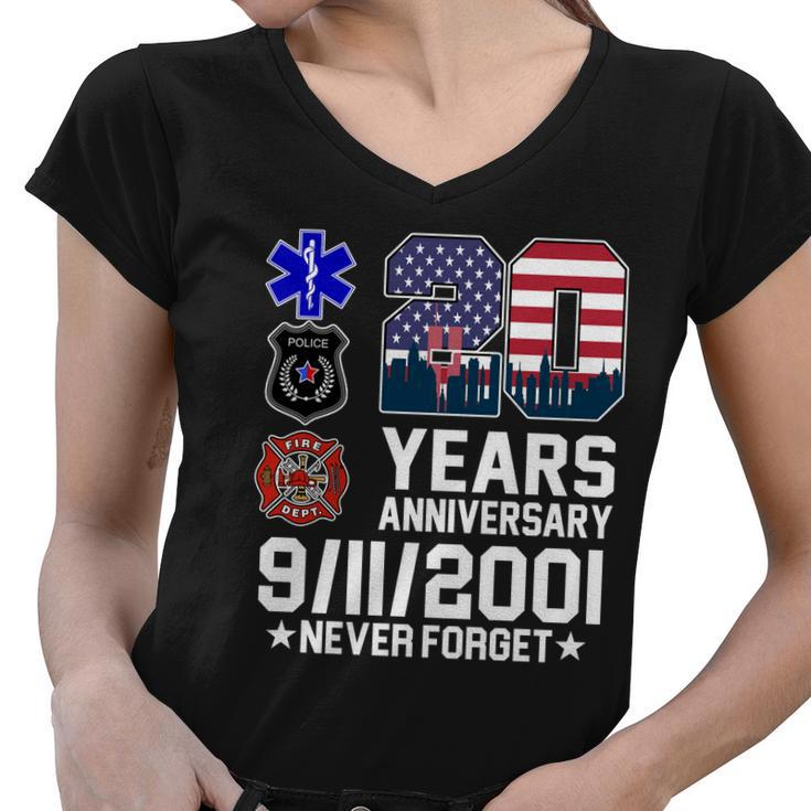 20Th Anniversary 9112001 Never Forget 911 Tshirt Women V-Neck T-Shirt