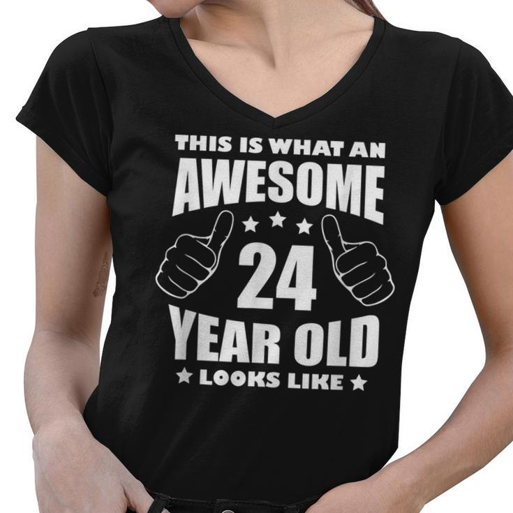 24Th Birthday Awesome Gift For Her 24 Year Old Daughter 1997  Women V-Neck T-Shirt