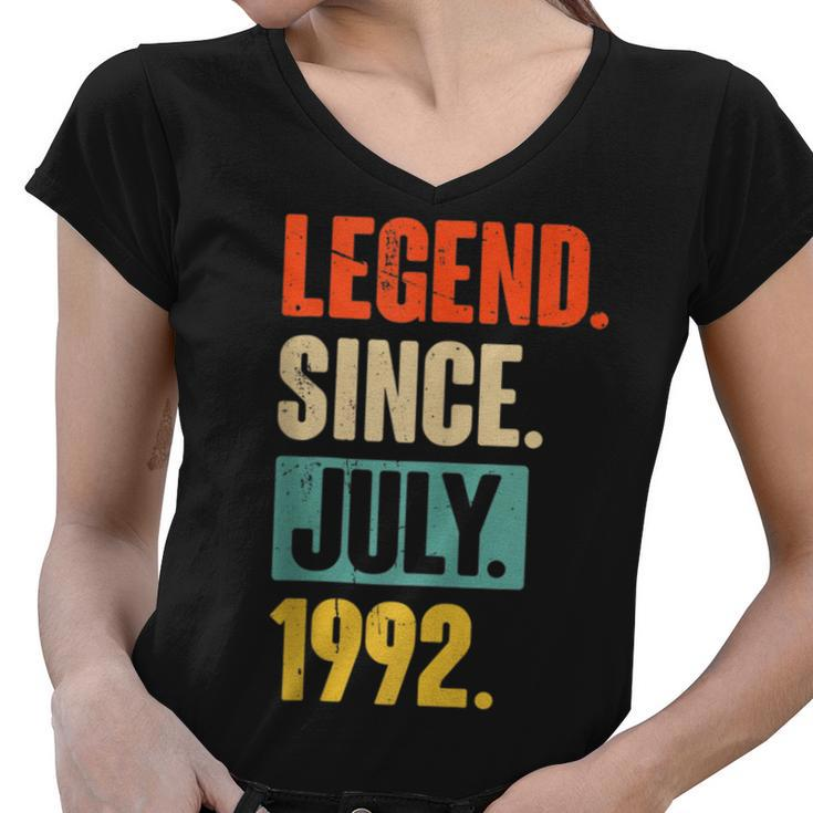 30 Years Old Gifts Legend Since July 1992 30Th Birthday  Women V-Neck T-Shirt