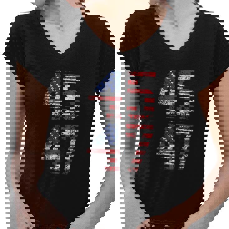 45 47 Trump 2024 Tshirt Women V-Neck T-Shirt