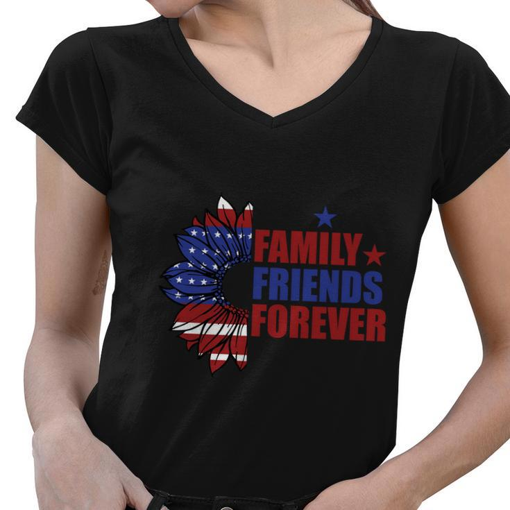 4Th Of July Family Friend Forever Proud American Women V-Neck T-Shirt