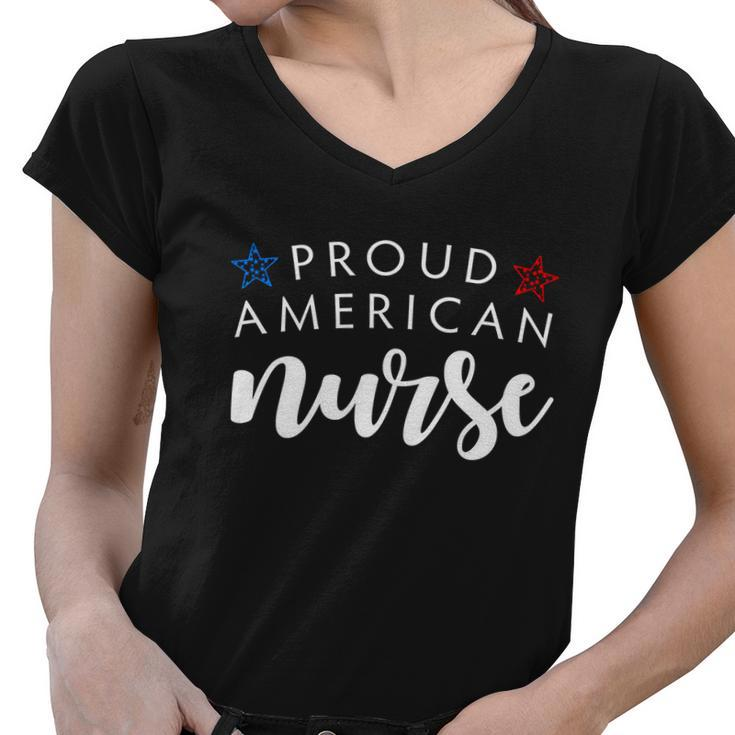 4Th Of July Nurse Independence Day Design Hospital Workers Cute Gift Women V-Neck T-Shirt