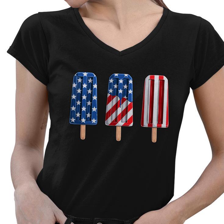 4Th Of July Summer America Independence Day Patriot Usa Gift Women V-Neck T-Shirt