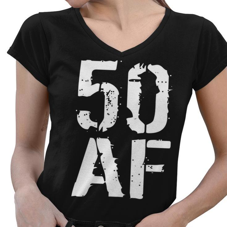 50 Af 50Th Birthday Women V-Neck T-Shirt