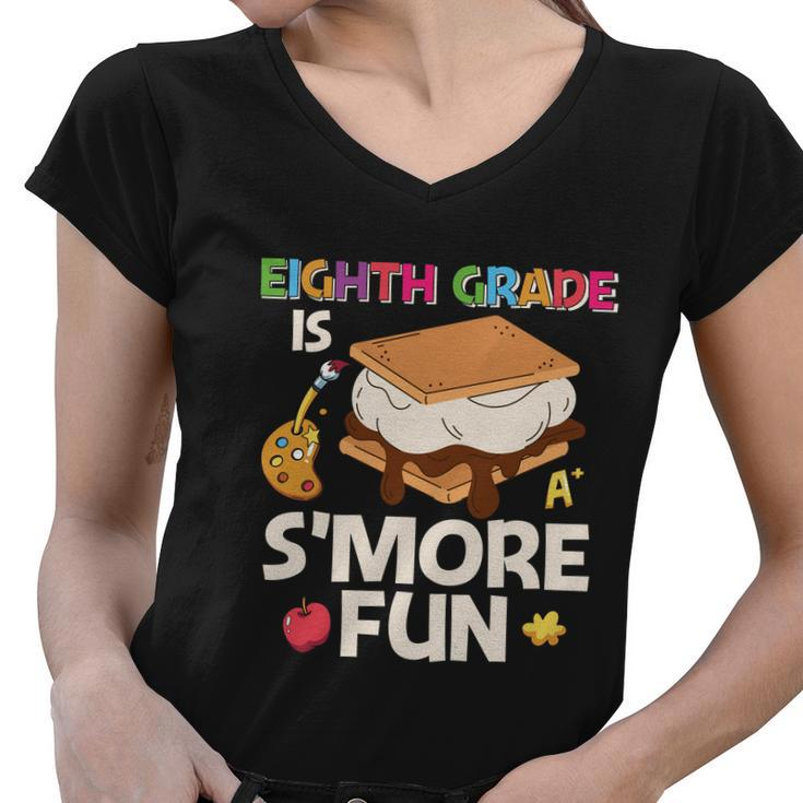 8Th Grade Is S’More Fun Back To School Premium Plus Size Shirt For Teacher Kids Women V-Neck T-Shirt